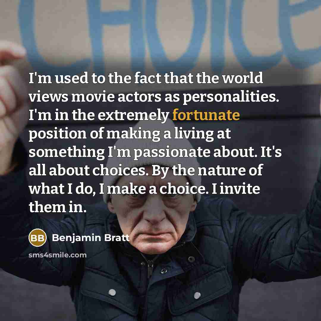 “I'm used to the fact that the world views movie…” quote by Benjamin Bratt