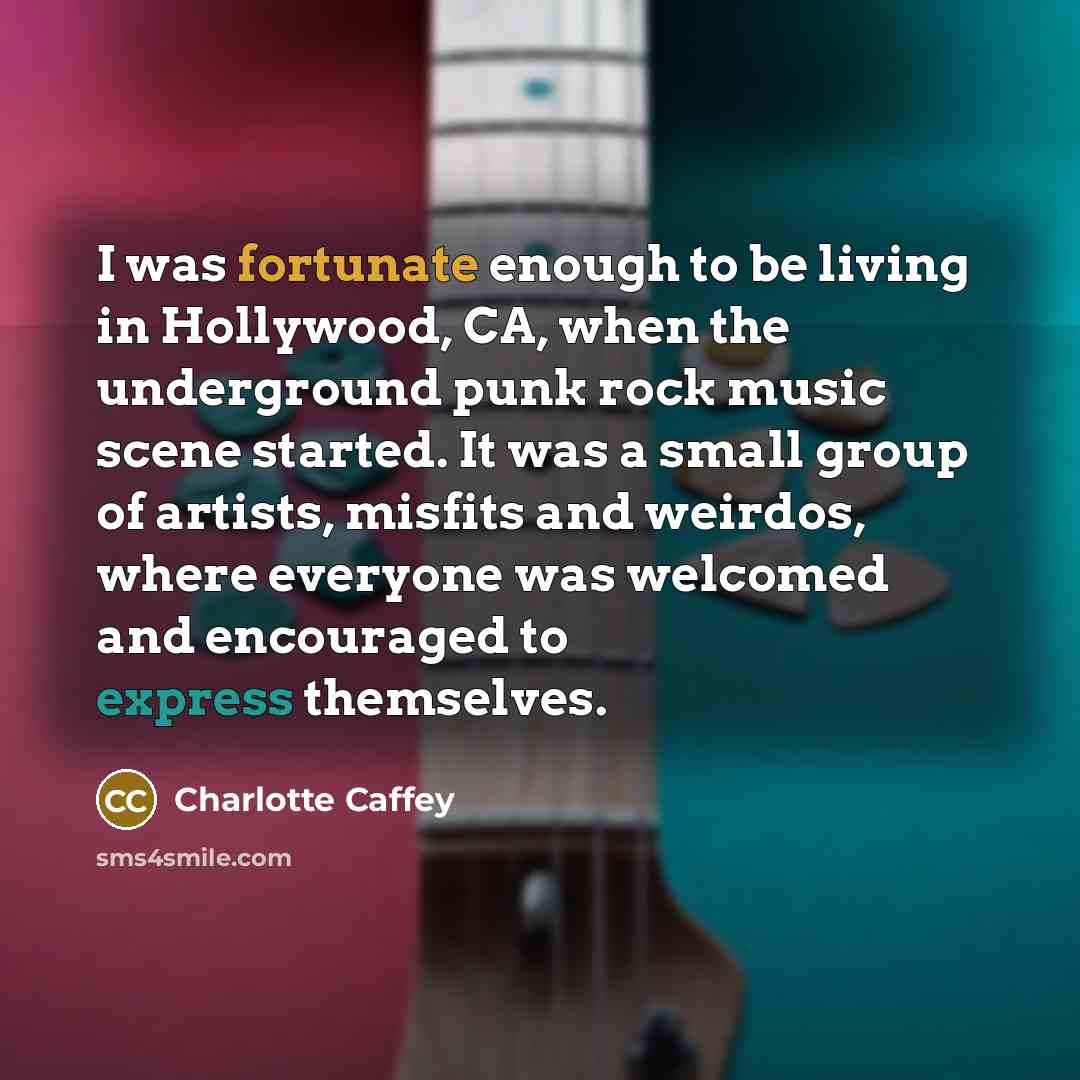 “I was fortunate enough to be living in Hollywood, CA,…” quote by Charlotte Caffey