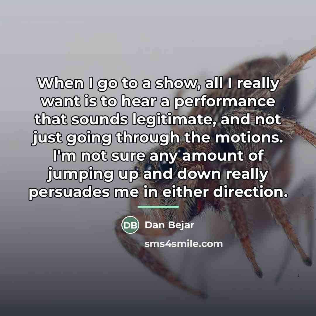 “When I go to a show, all I really want…” quote by Dan Bejar