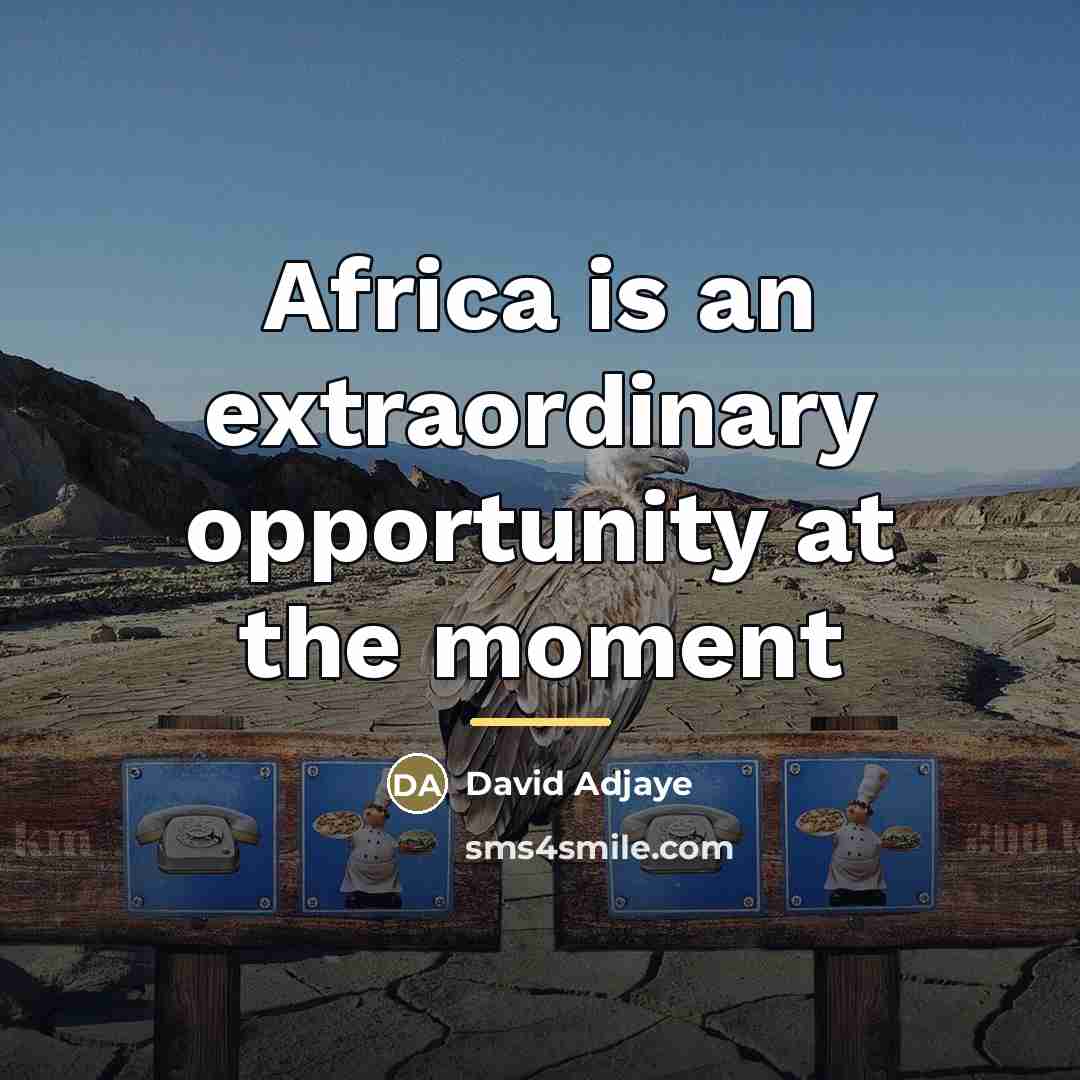 “Africa is an extraordinary opportunity at the moment…” quote by David Adjaye