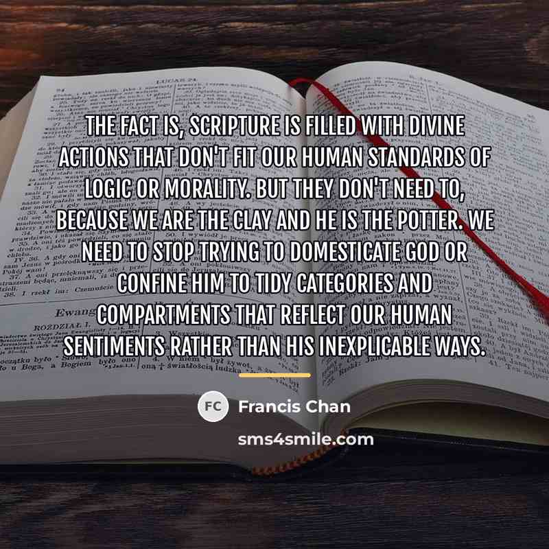 “The fact is, Scripture is filled with divine actions that…” quote by Francis Chan
