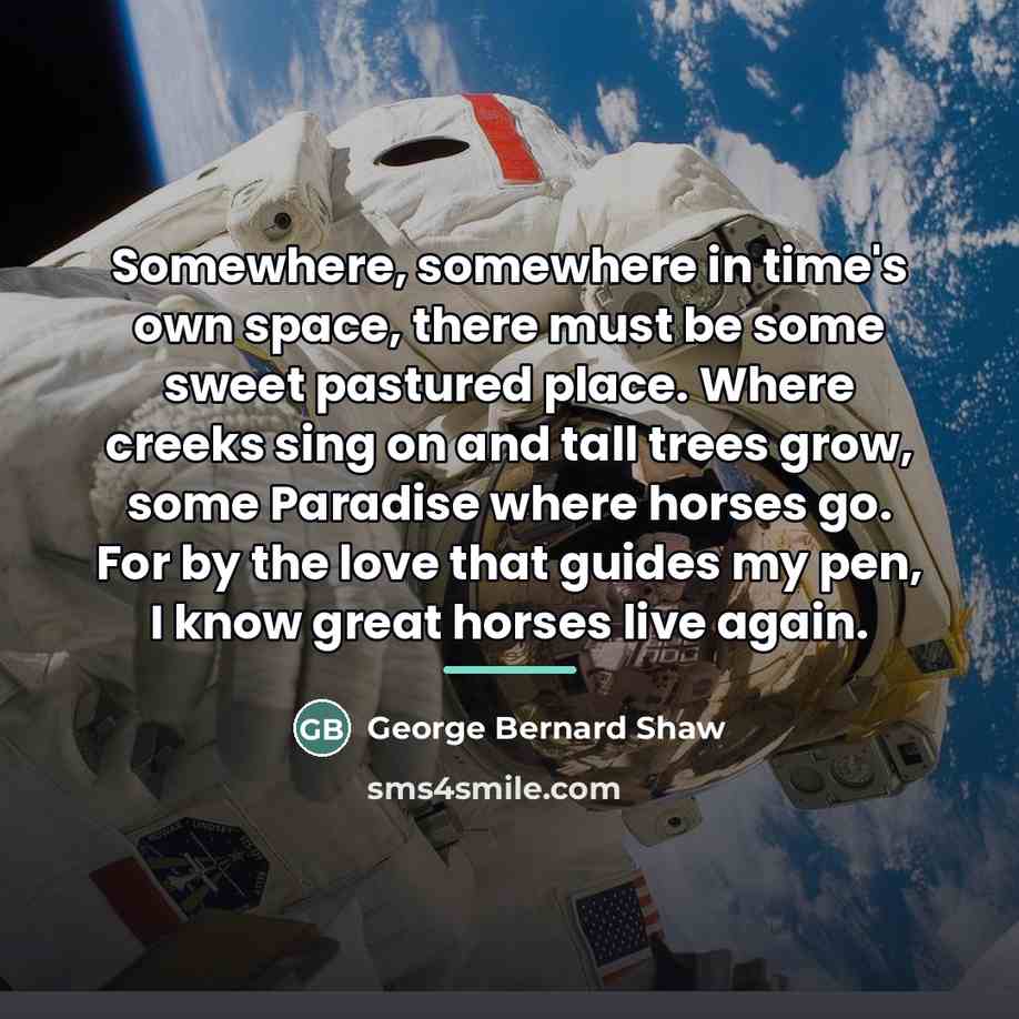 “Somewhere, somewhere in time's own space, there must be some…” quote by George Bernard Shaw
