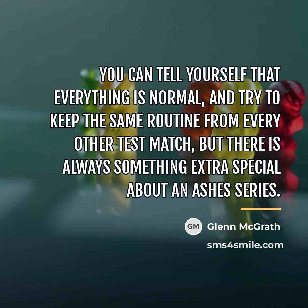 “You can tell yourself that everything is normal, and try…” quote by Glenn McGrath