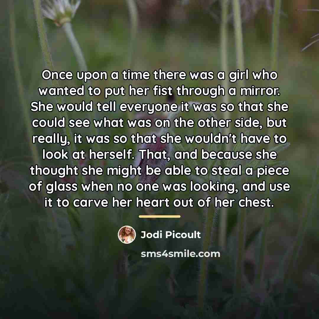 “Once upon a time there was a girl who wanted…” quote by Jodi Picoult