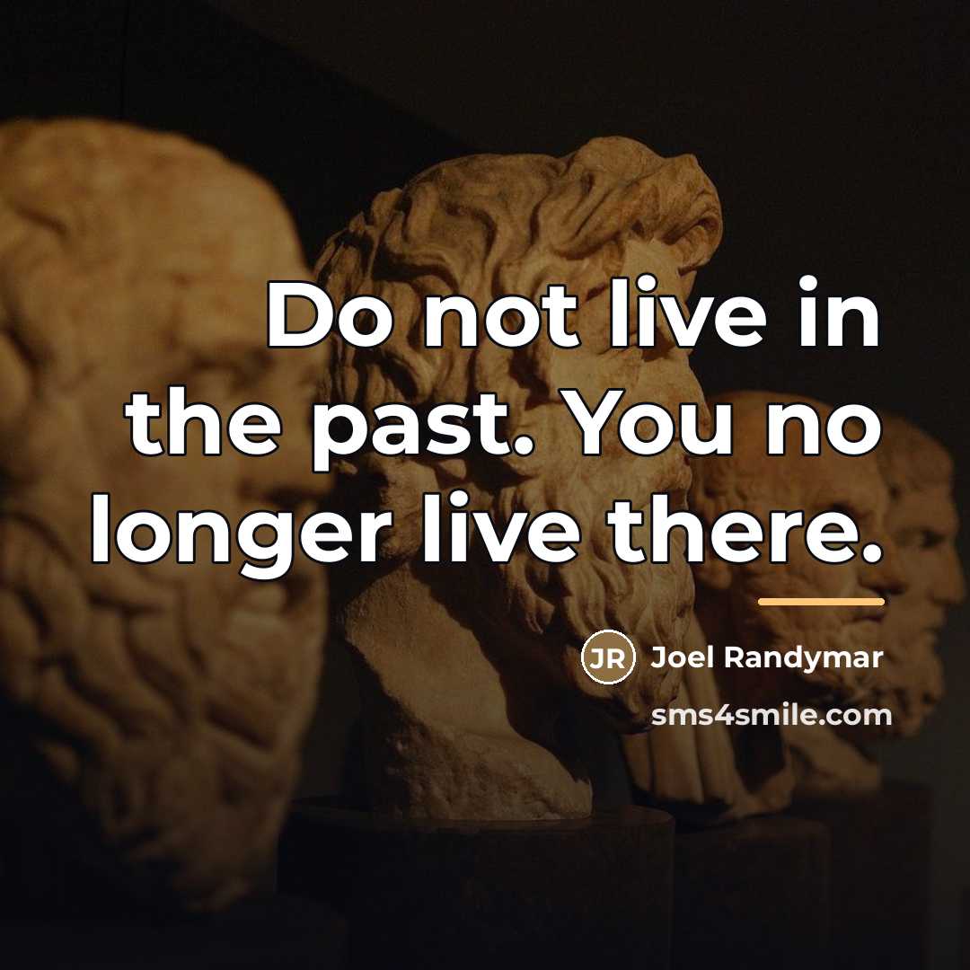 “Do not live in the past. You no longer live…” quote by Joel Randymar