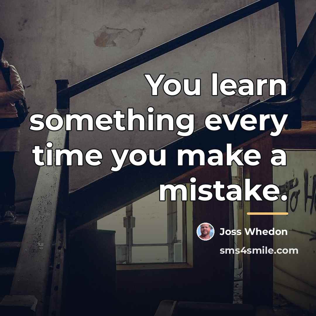 “You learn something every time you make a mistake.…” quote by Joss Whedon