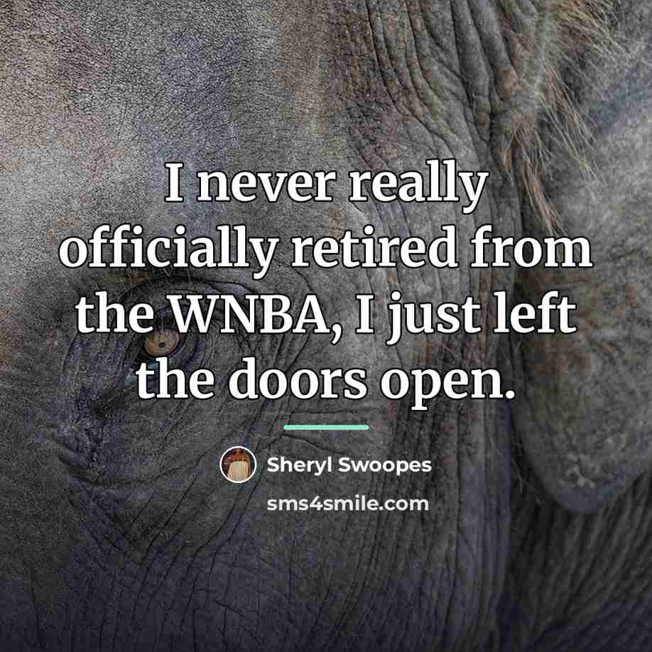“I never really officially retired from the WNBA, I just…” quote by Sheryl Swoopes