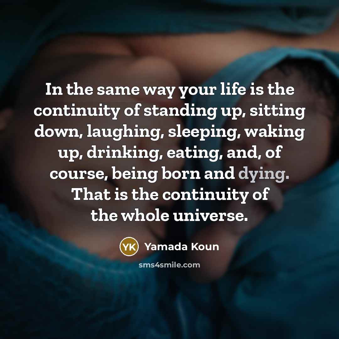 “In the same way your life is the continuity of…” quote by Yamada Koun