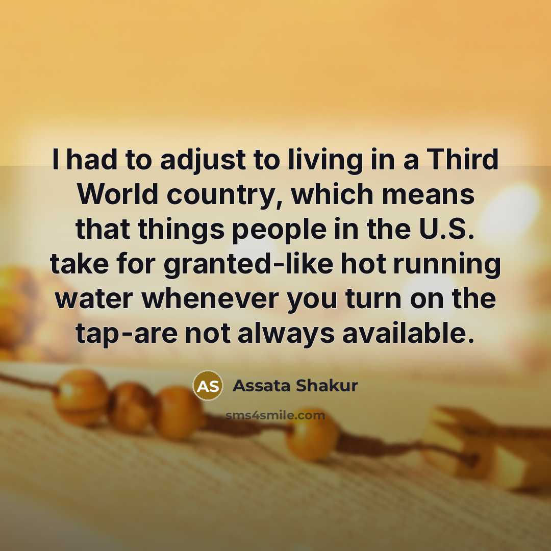 “I had to adjust to living in a Third World…” quote by Assata Shakur