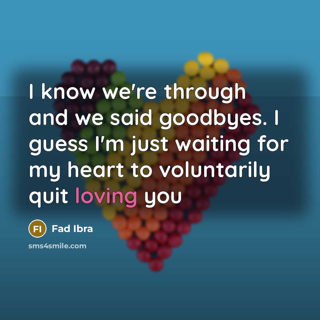 “I know we're through and we said goodbyes. I guess…” quote by Fad Ibra