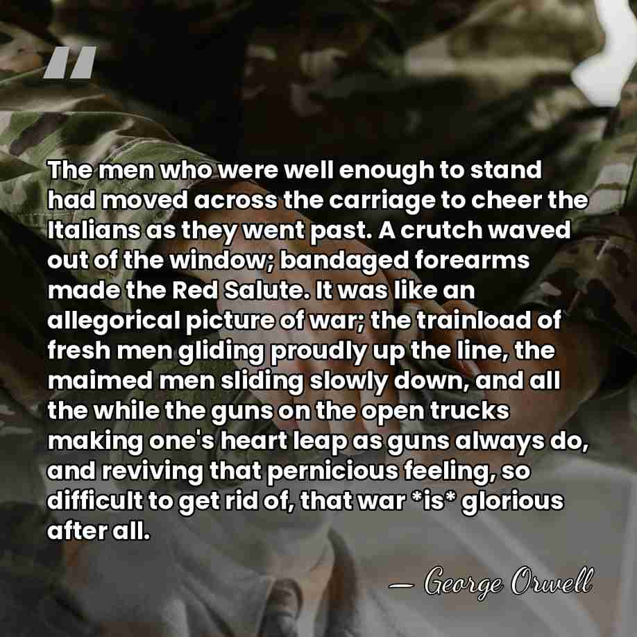 The men who were well enough to stand had moved across the&hellip; - George Orwell