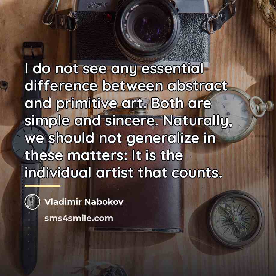 “I do not see any essential difference between abstract and…” quote by Vladimir Nabokov