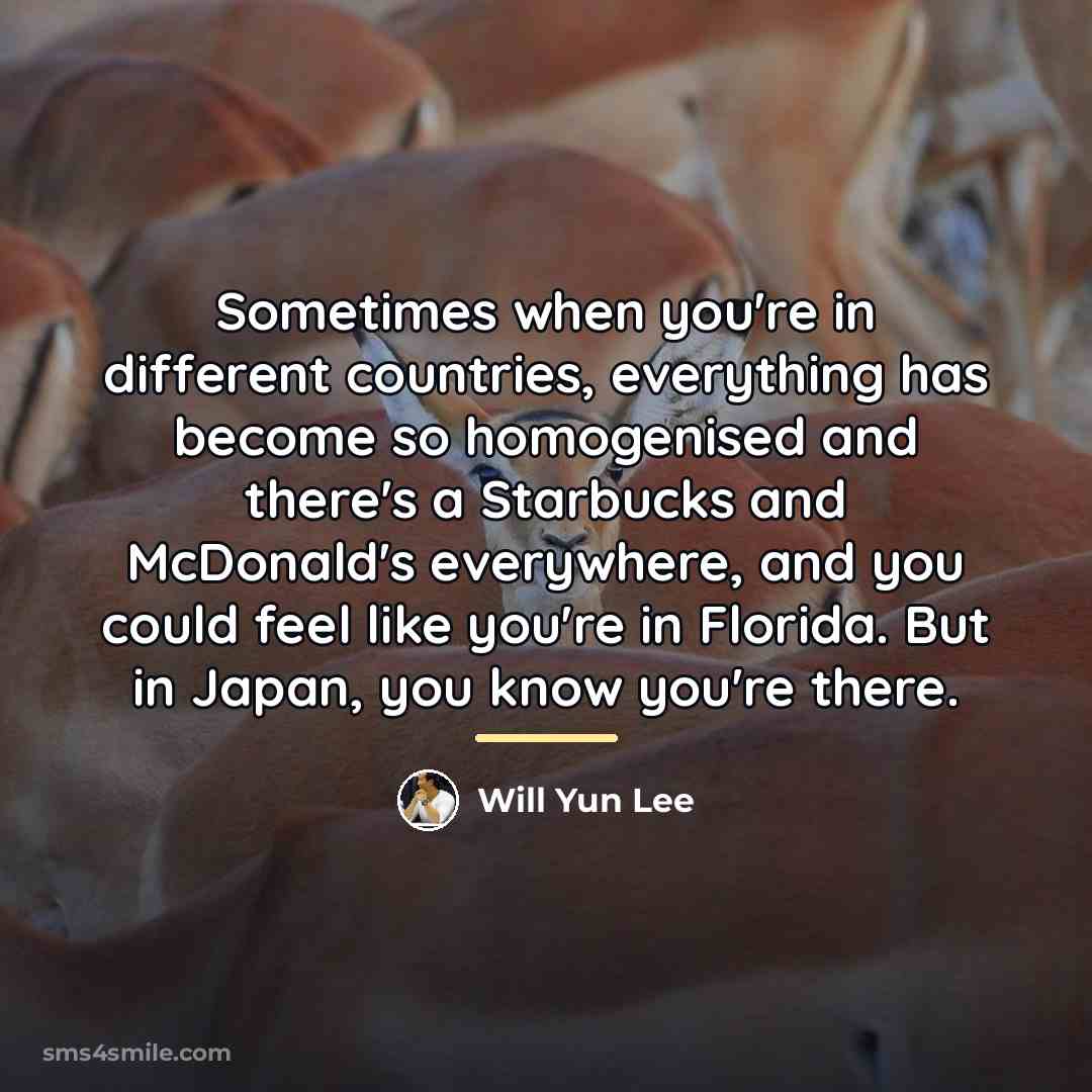“Sometimes when you're in different countries, everything has become so…” quote by Will Yun Lee