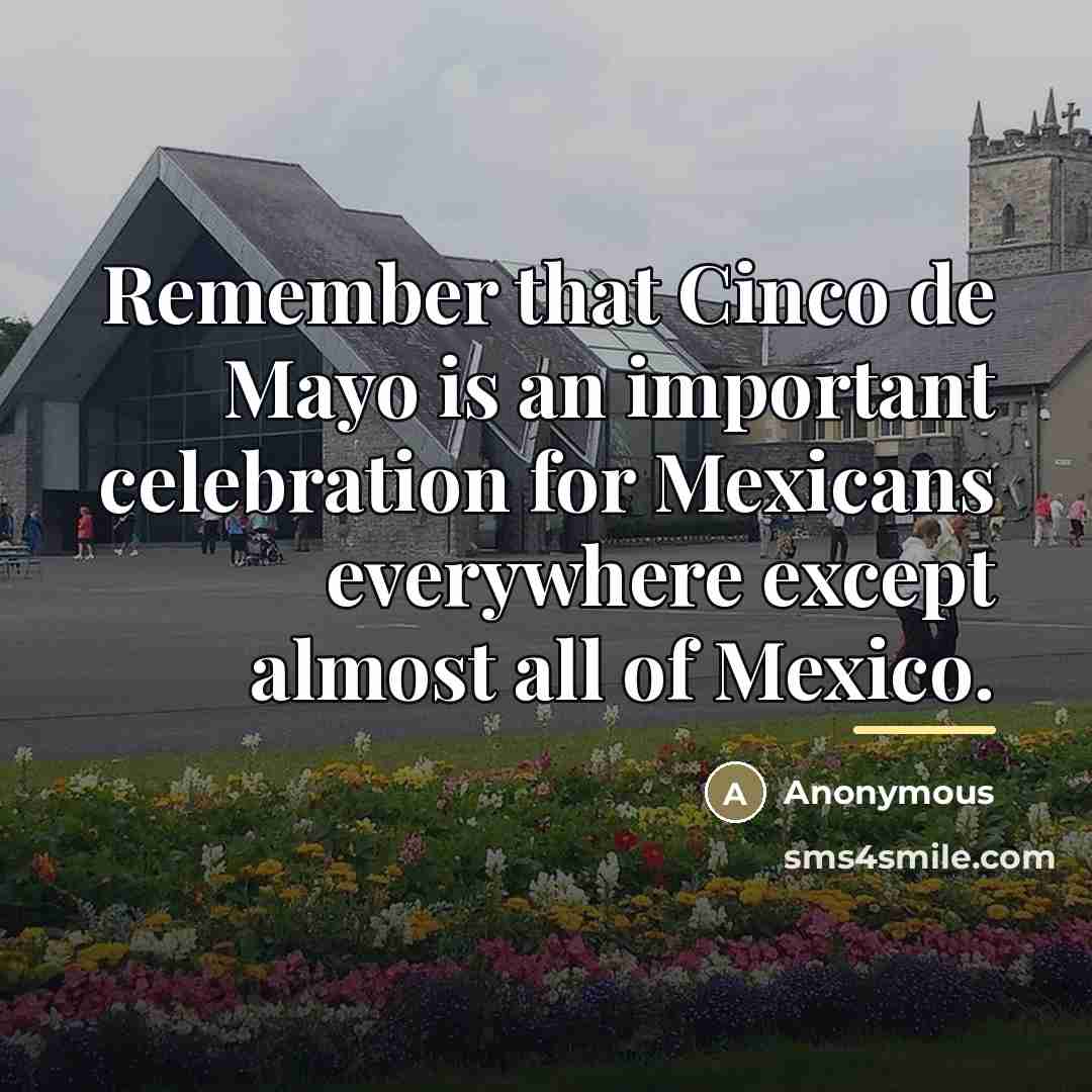 “Remember that Cinco de Mayo is an important celebration for…” quote by Anonymous