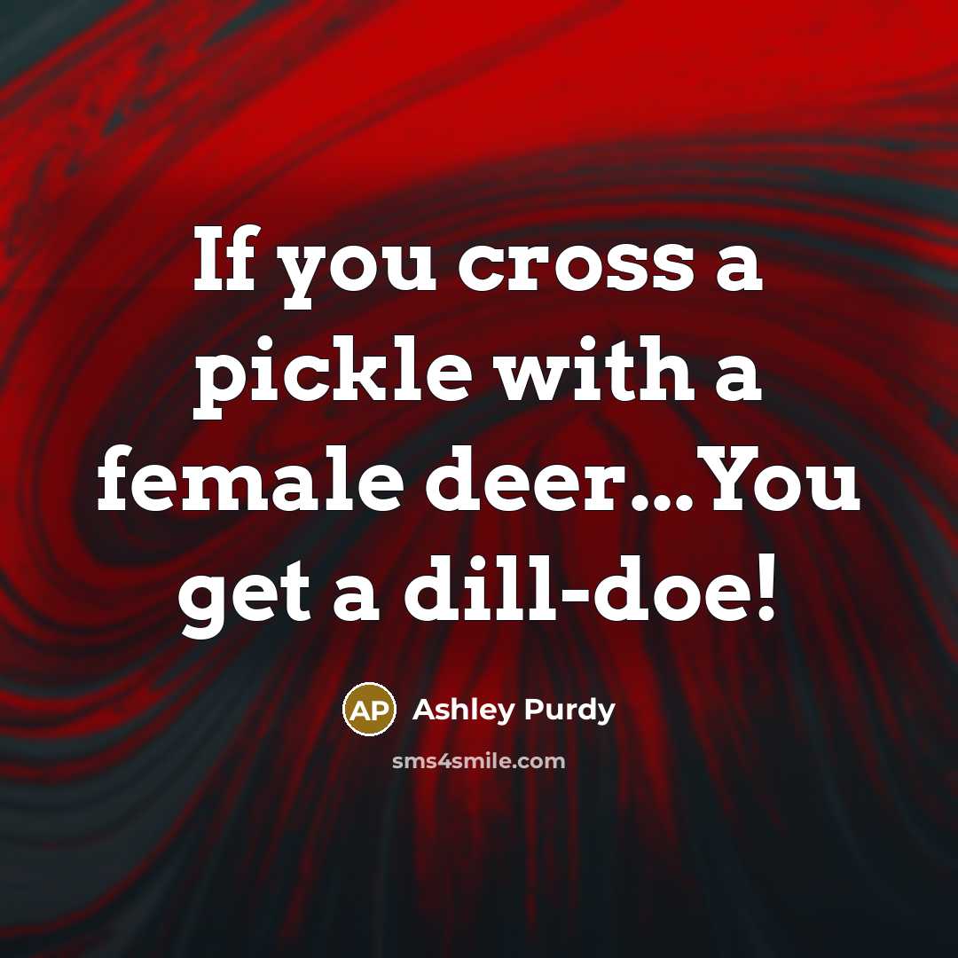 “If you cross a pickle with a female deer...You get…” quote by Ashley Purdy