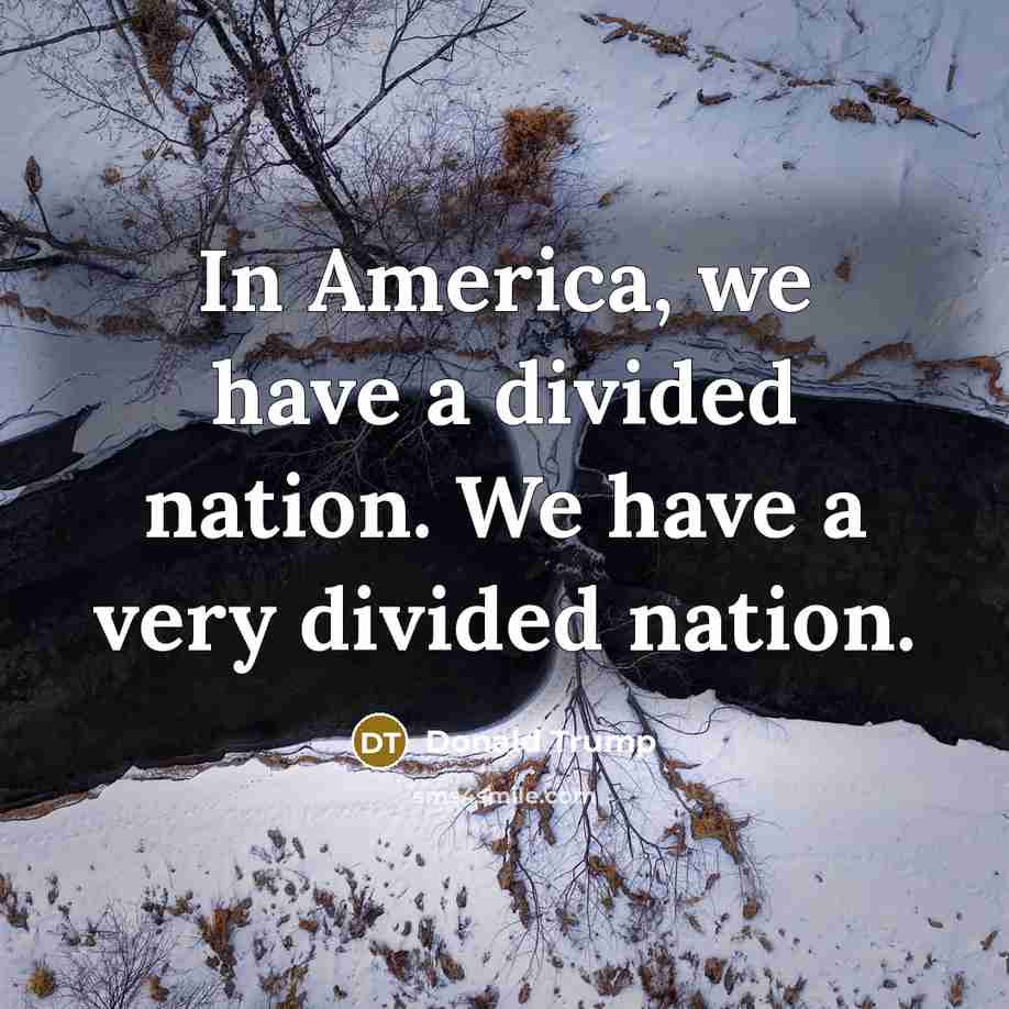 “In America, we have a divided nation. We have a…” quote by Donald Trump