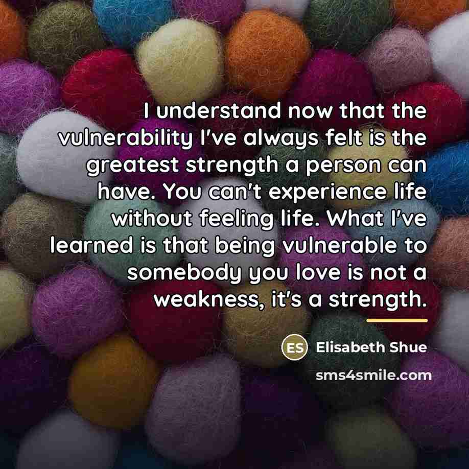 “I understand now that the vulnerability I've always felt is…” quote by Elisabeth Shue