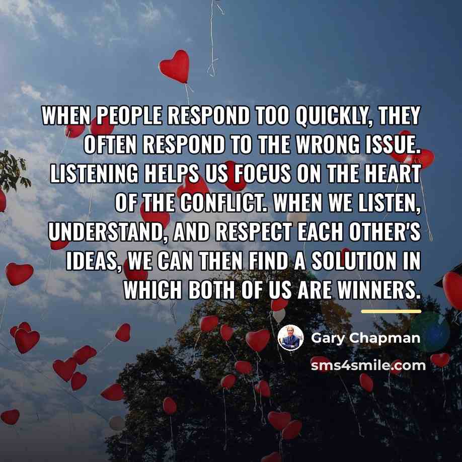 “When people respond too quickly, they often respond to the…” quote by Gary Chapman