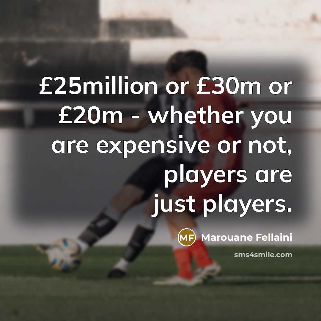 “£25million or £30m or £20m - whether you are expensive…” quote by Marouane Fellaini