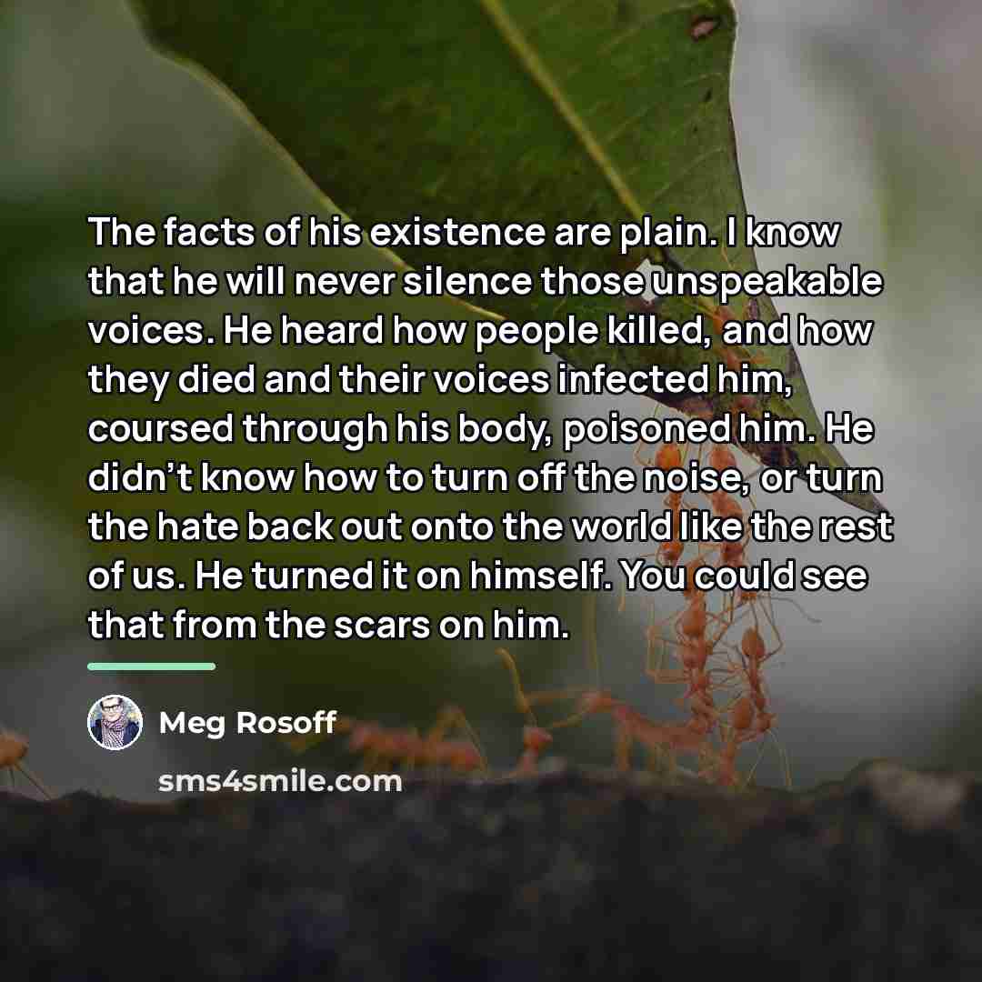 “The facts of his existence are plain. I know that…” quote by Meg Rosoff
