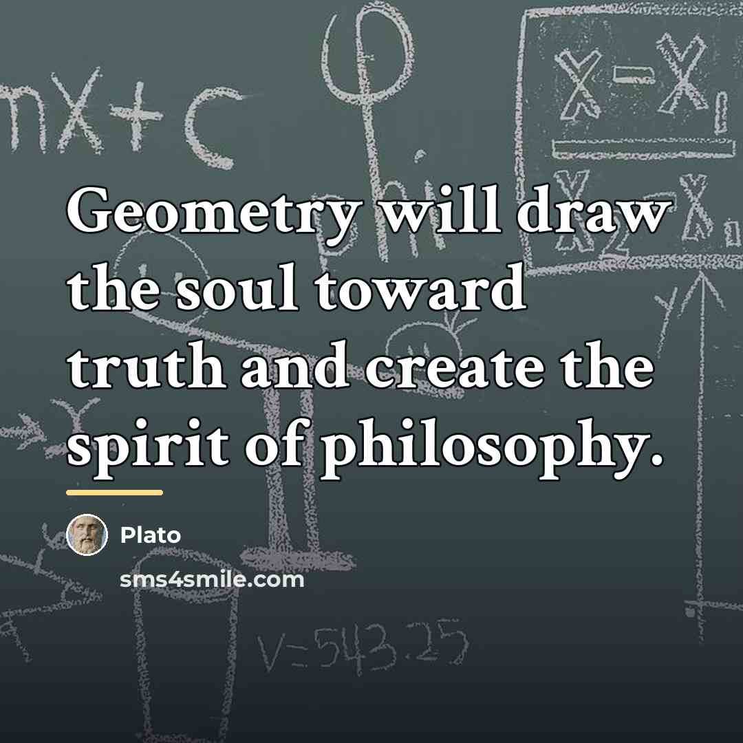“Geometry will draw the soul toward truth and create the…” quote by Plato