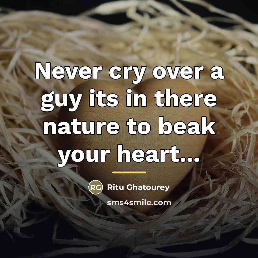 “Never cry over a guy its in there nature to…” quote by Ritu Ghatourey