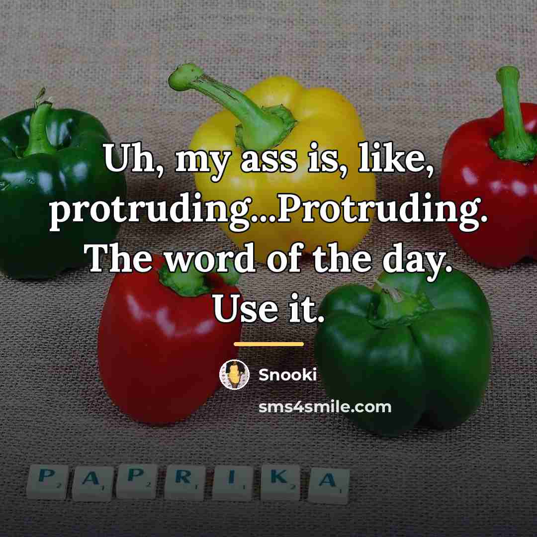 “Uh, my ass is, like, protruding...Protruding. The word of the…” quote by Snooki