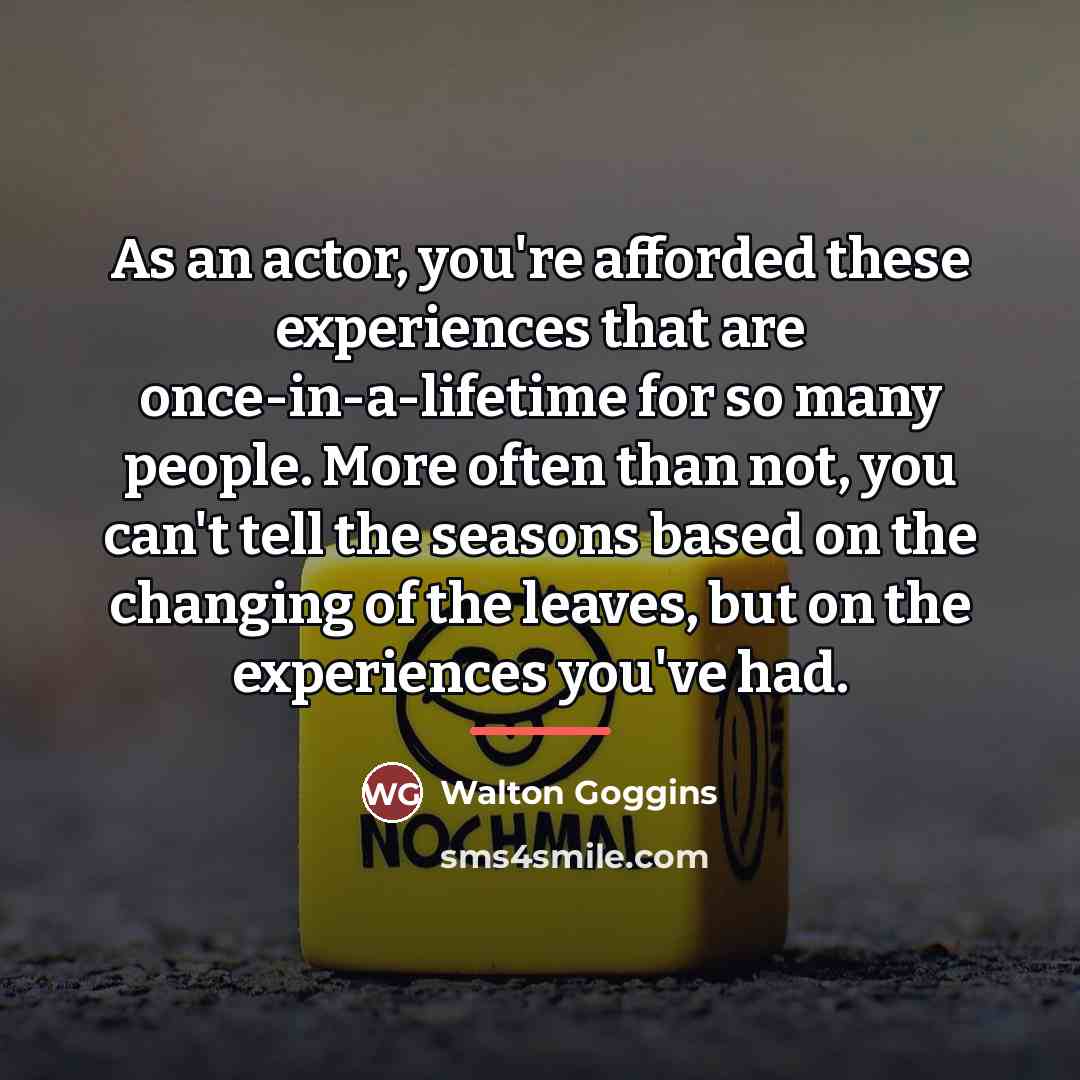 “As an actor, you're afforded these experiences that are once-in-a-lifetime…” quote by Walton Goggins