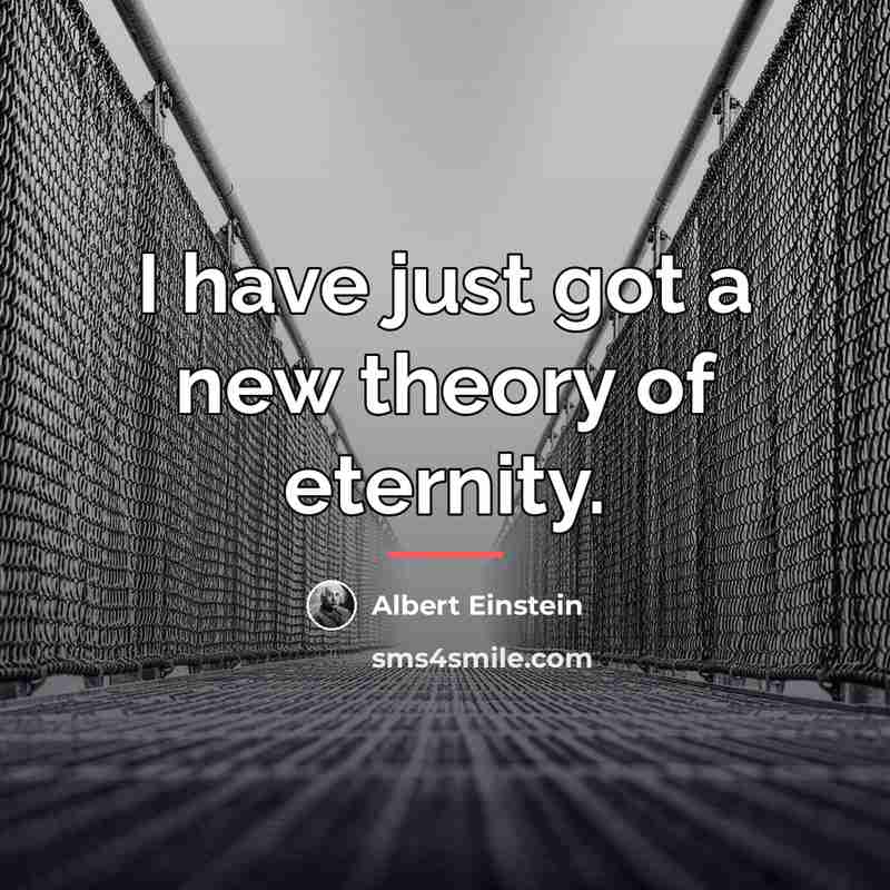 “I have just got a new theory of eternity.…” quote by Albert Einstein