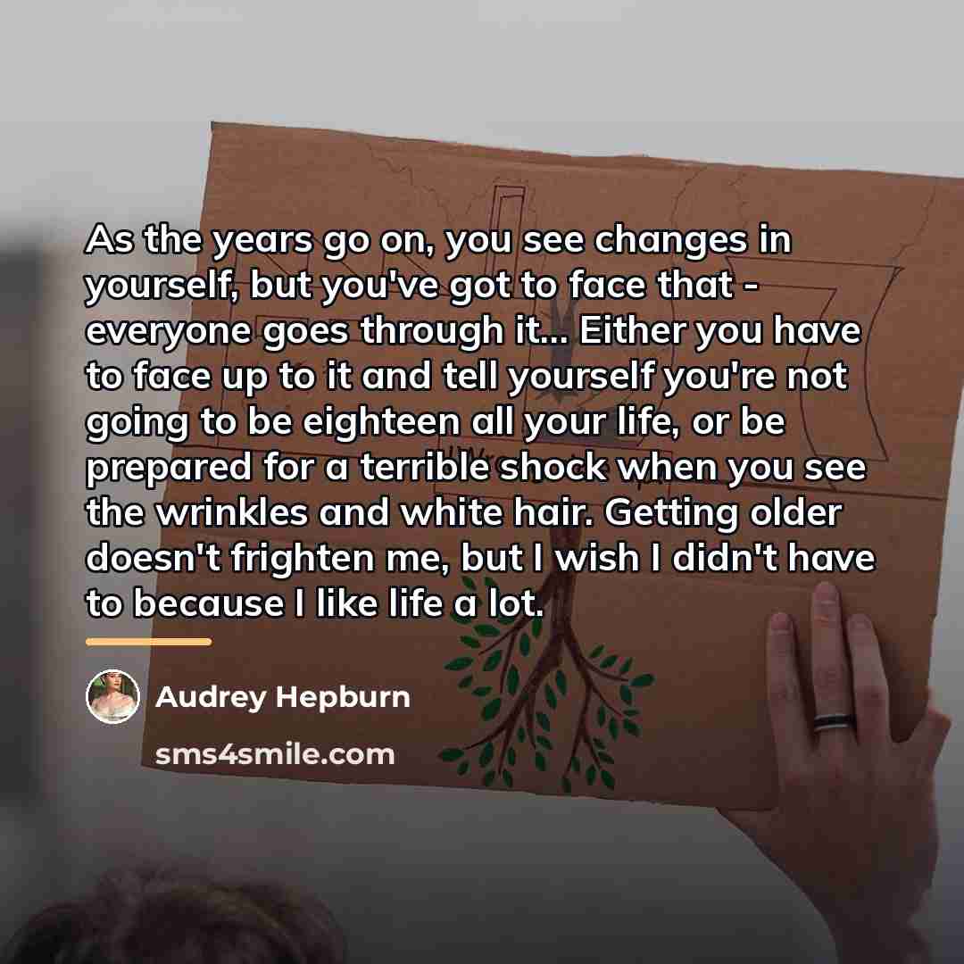 “As the years go on, you see changes in yourself,…” quote by Audrey Hepburn