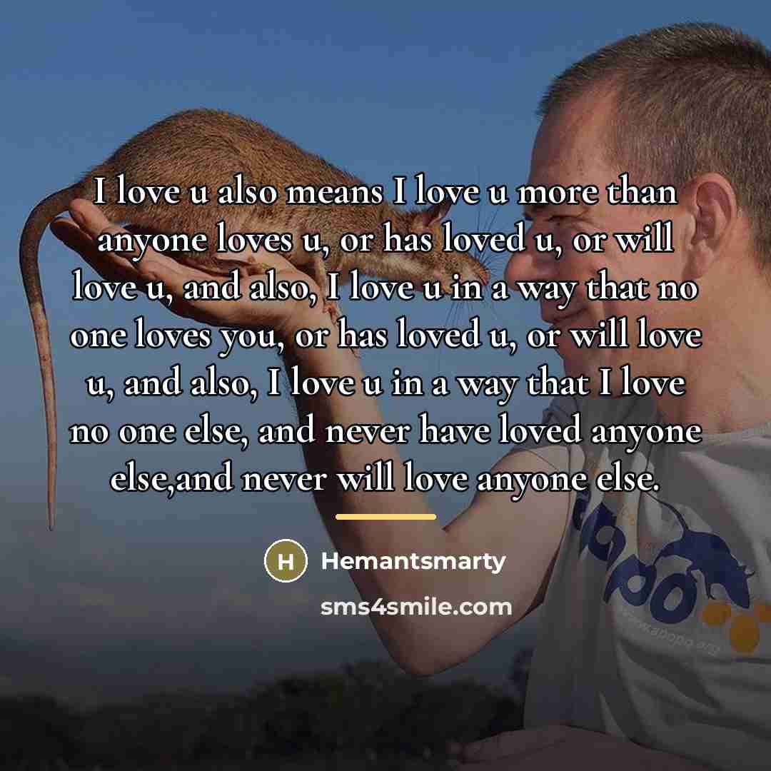 “I love u also means I love u more than…” quote by Hemantsmarty