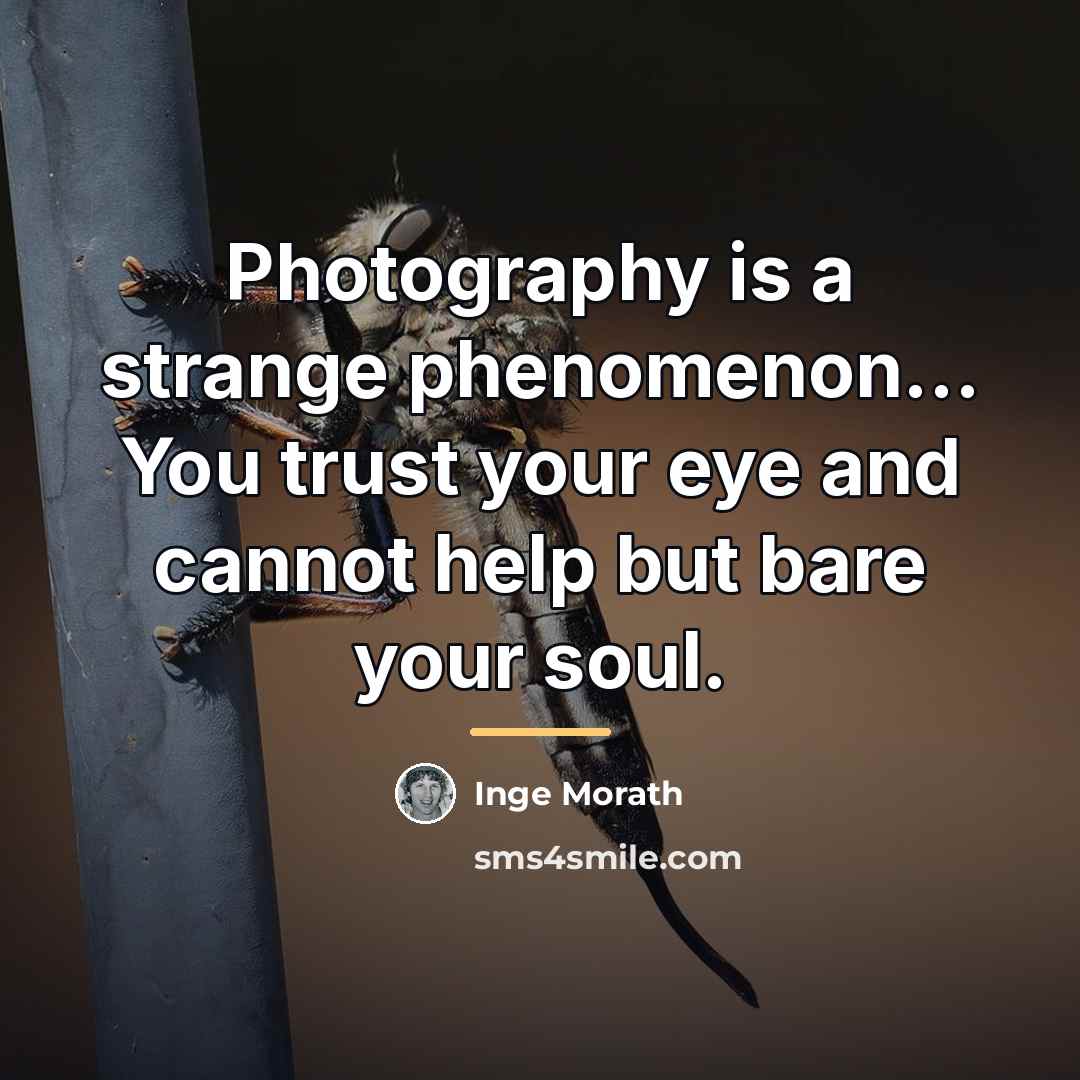 “Photography is a strange phenomenon... You trust your eye and…” quote by Inge Morath