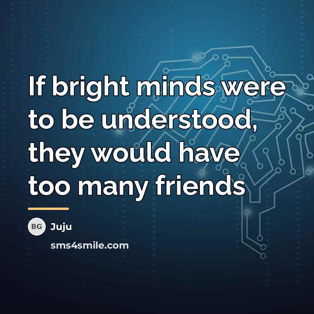 “If bright minds were to be understood, they would have…” quote by Juju