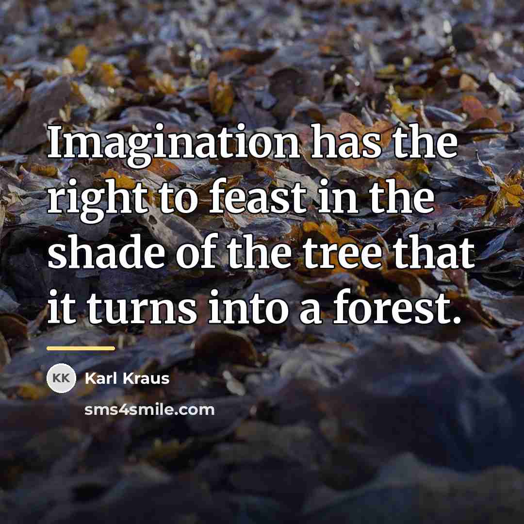 “Imagination has the right to feast in the shade of…” quote by Karl Kraus