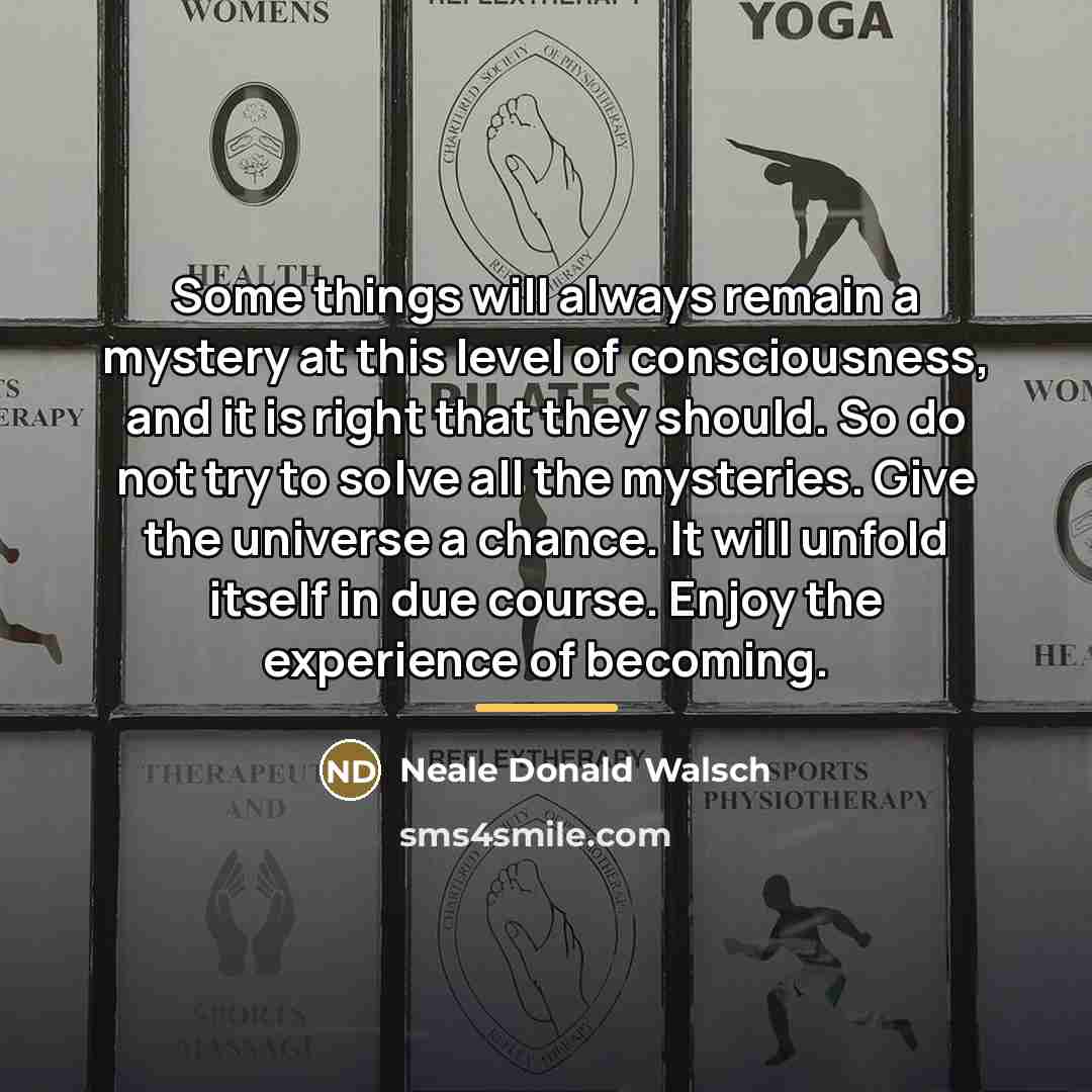 “Some things will always remain a mystery at this level…” quote by Neale Donald Walsch