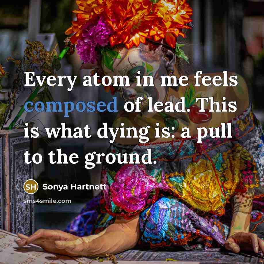 “Every atom in me feels composed of lead. This is…” quote by Sonya Hartnett