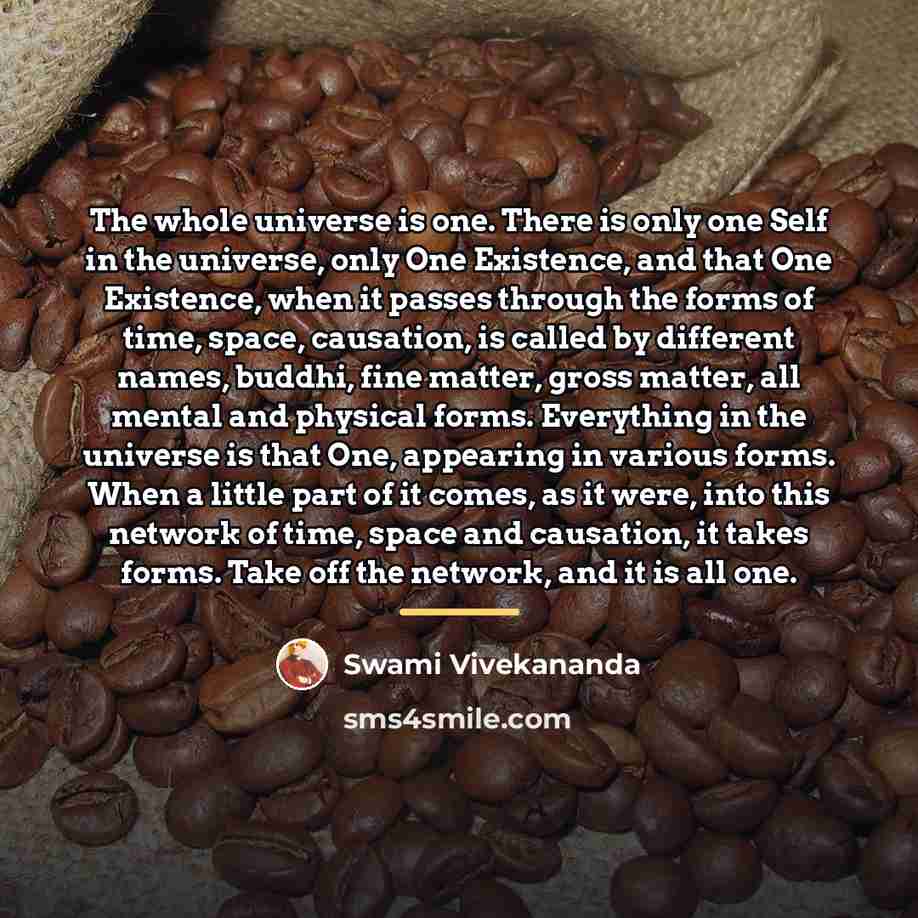 “The whole universe is one. There is only one Self…” quote by Swami Vivekananda
