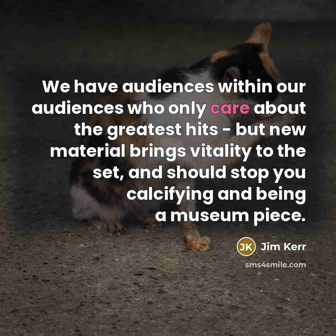 “We have audiences within our audiences who only care about…” quote by Jim Kerr