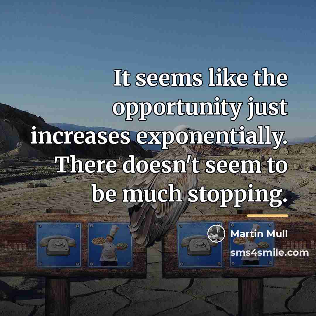 “It seems like the opportunity just increases exponentially. There doesn't…” quote by Martin Mull