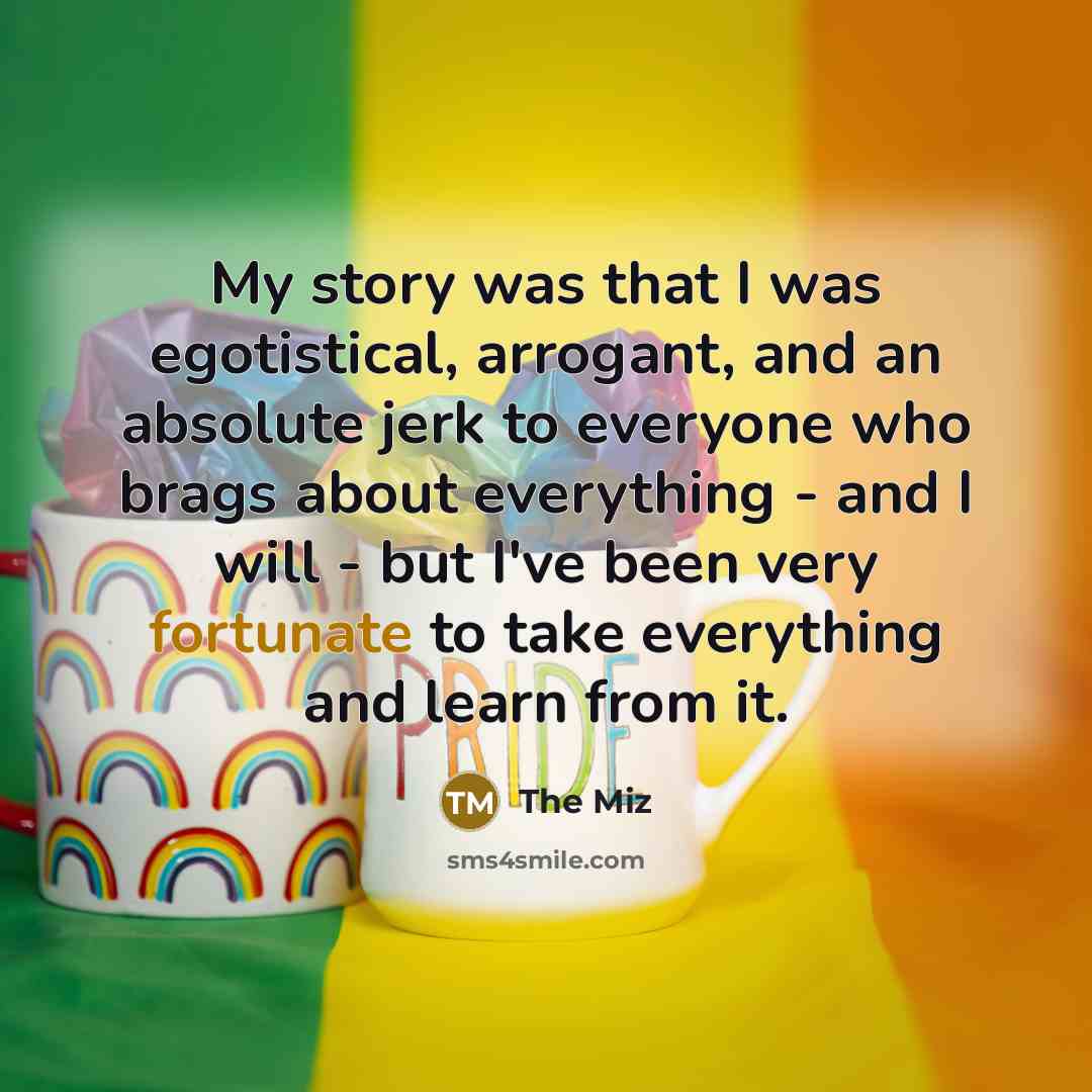 “My story was that I was egotistical, arrogant, and an…” quote by The Miz