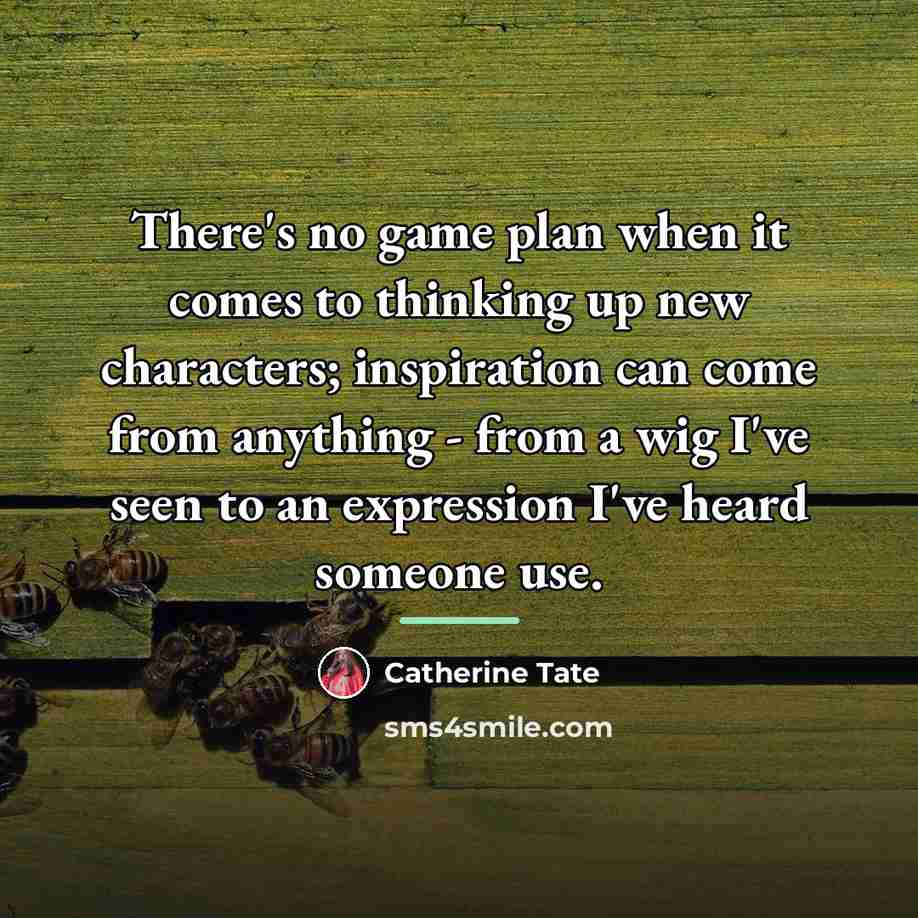 “There's no game plan when it comes to thinking up…” quote by Catherine Tate