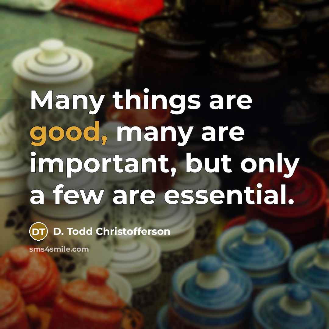 “Many things are good, many are important, but only a…” quote by D. Todd Christofferson
