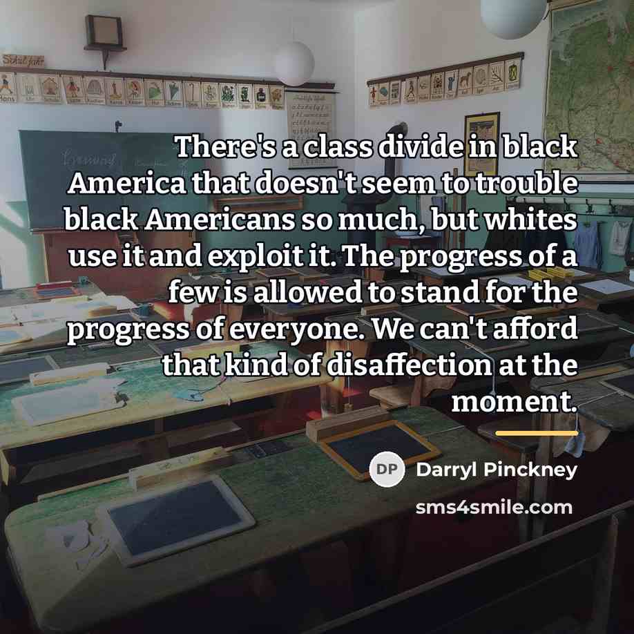 “There's a class divide in black America that doesn't seem…” quote by Darryl Pinckney
