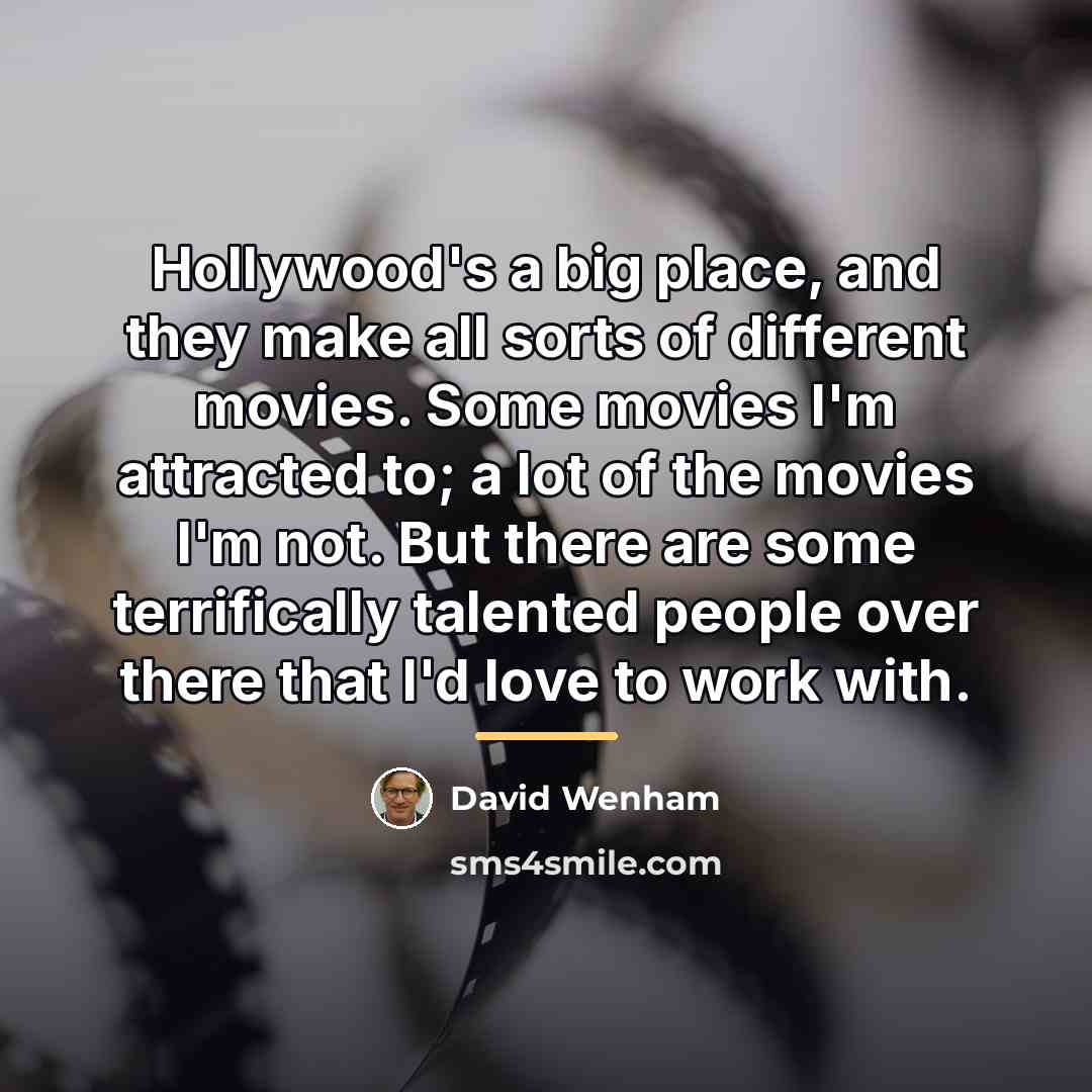 “Hollywood's a big place, and they make all sorts of…” quote by David Wenham