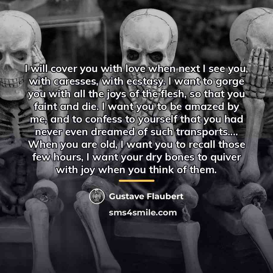 “I will cover you with love when next I see…” quote by Gustave Flaubert