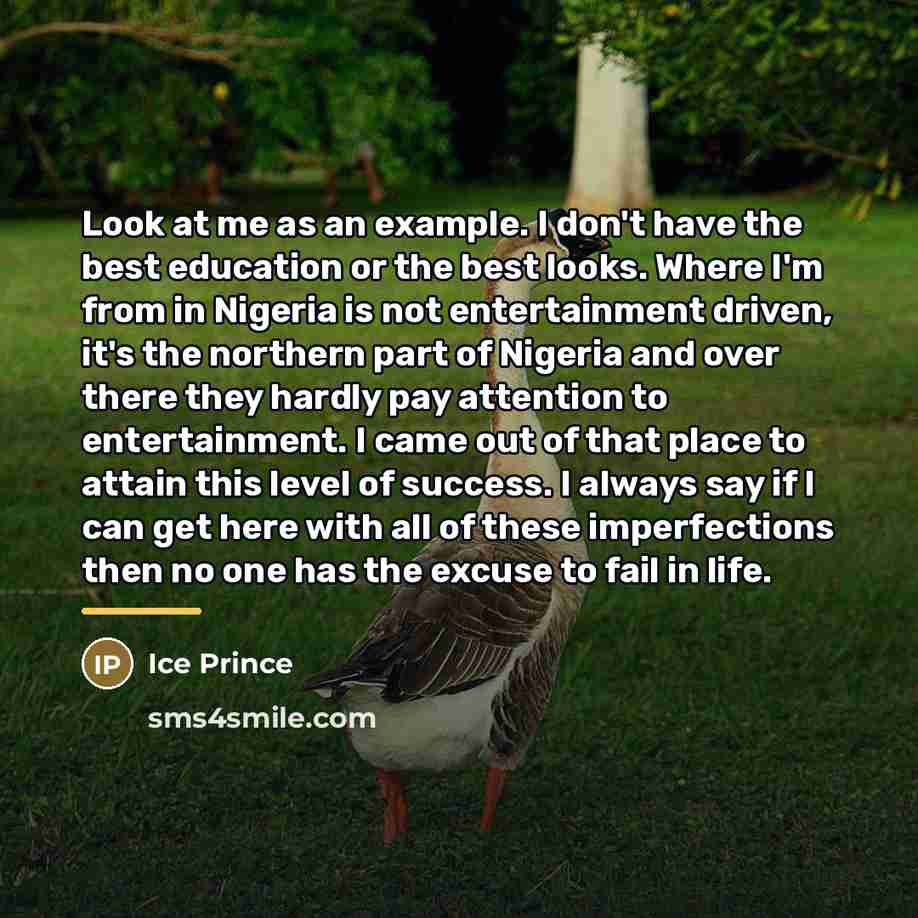 “Look at me as an example. I don't have the…” quote by Ice Prince