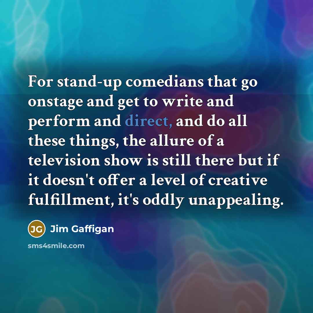 “For stand-up comedians that go onstage and get to write…” quote by Jim Gaffigan