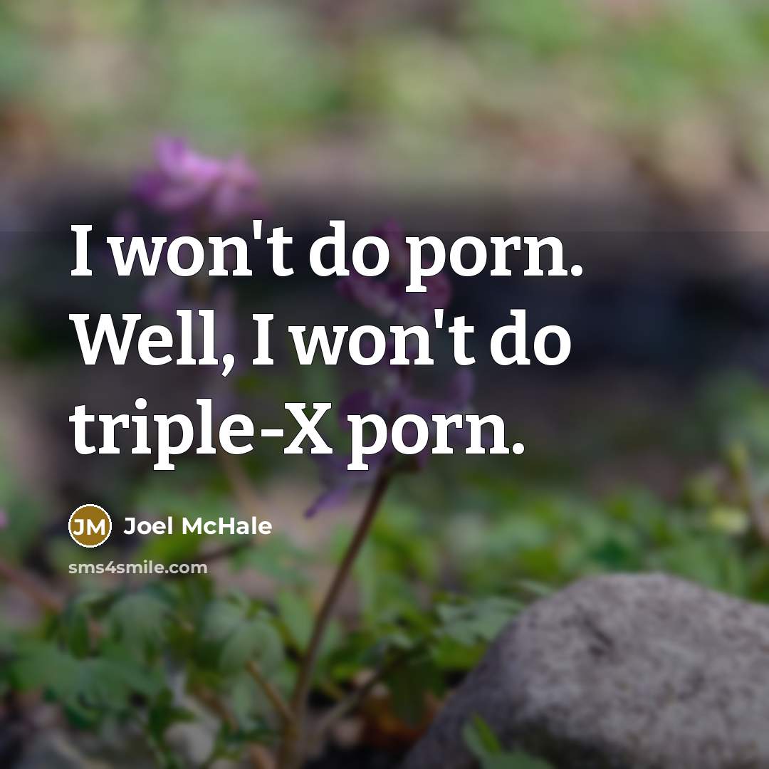 “I won't do porn. Well, I won't do triple-X porn.…” quote by Joel McHale