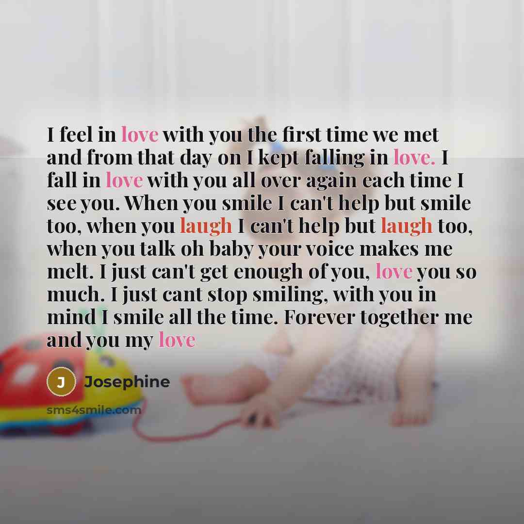 “I feel in love with you the first time we…” quote by Josephine