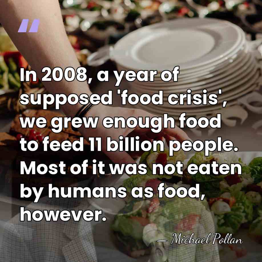 In 2008, a year of supposed 'food crisis', we grew enough food&hellip; - Michael Pollan
